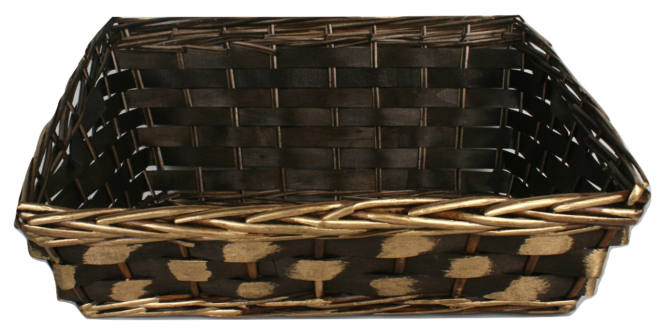 BASKET HIGH BACK GOLD 43X35CM X20(65885)