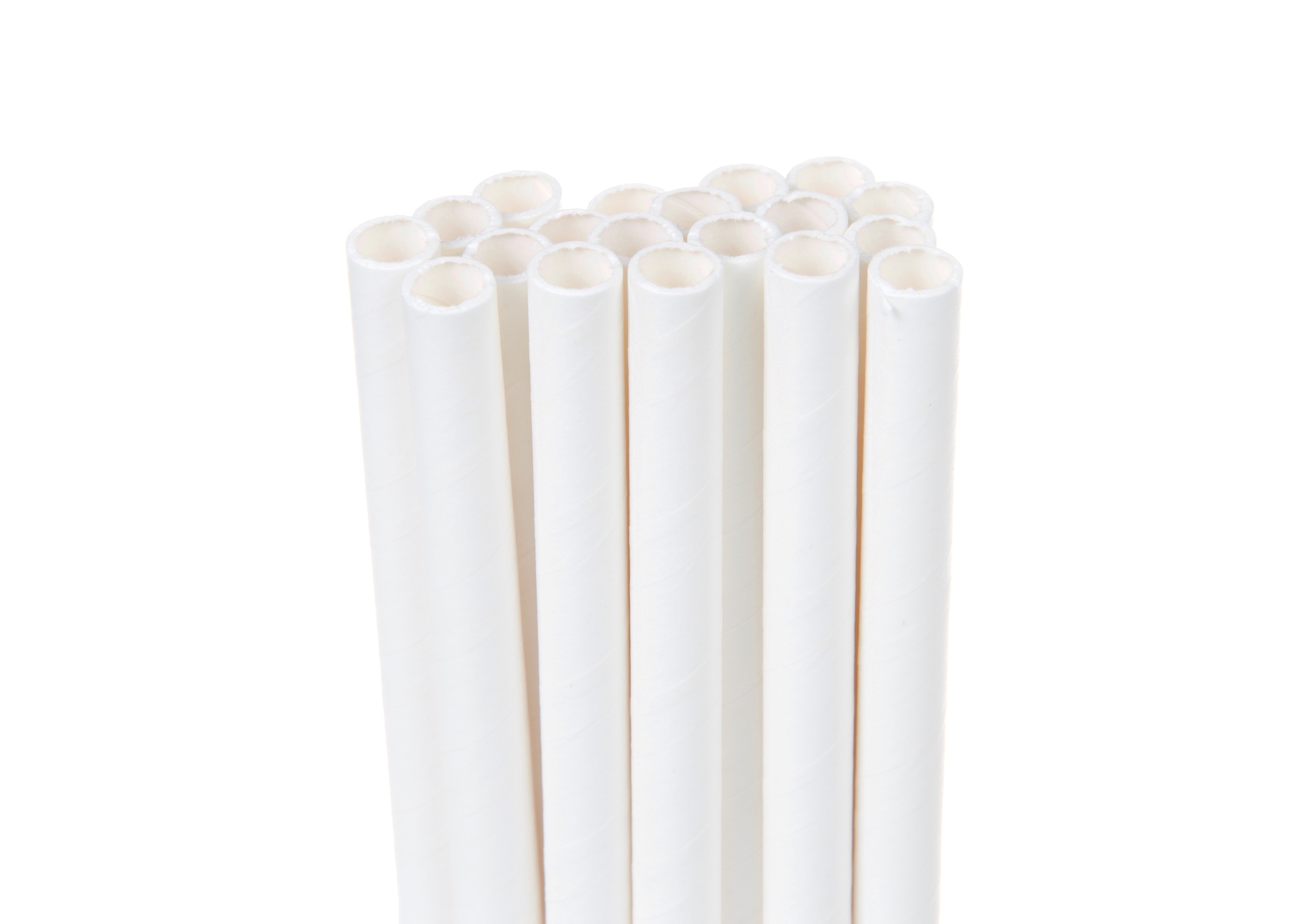 PAPER STRAW 10 X 200MM WHITE X1600