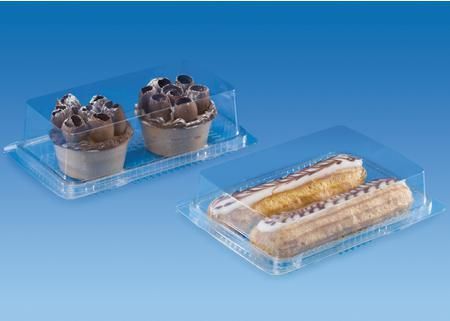 CLEAR HINGED CAKE BOX 20X11X4cm X 240